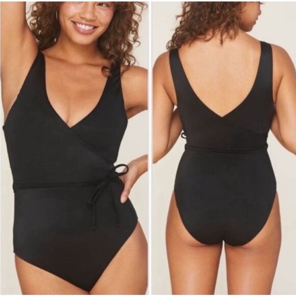 NWT Andie Swim The Belmar One Piece Swimsuit Black Size Large Beach Resort Pool - Picture 1 of 11